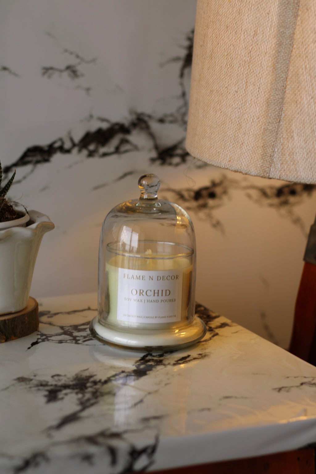 Bell Jar with Glass Dome | Orchid Soy Candle