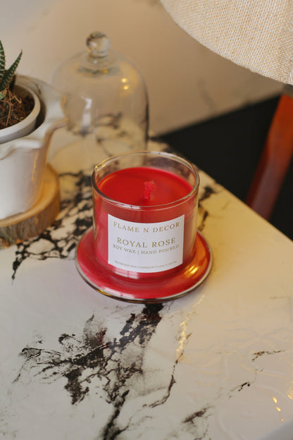 Bell Jar Candle with Glass Dome | Royal Rose