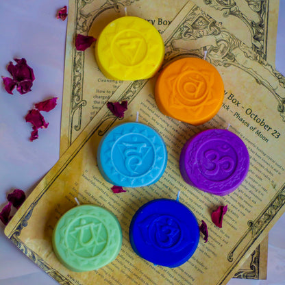 Seven Chakra Decorative Candles | Set of 7