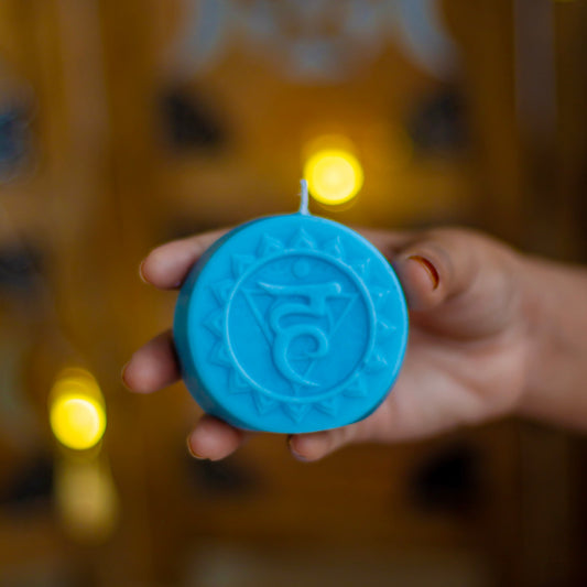Blue Throat Chakra Decorative Candle