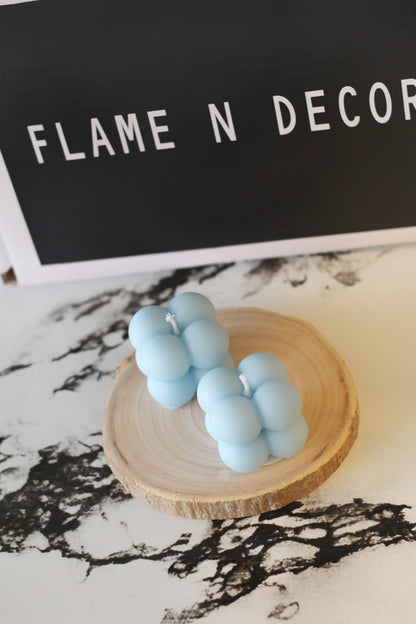 Blue Mini Cloud Bubble Soy Candle - Set of 2