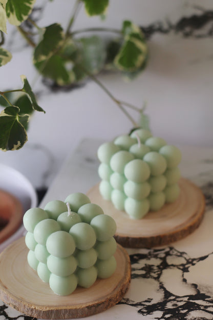 Green Cloud Bubble Soy Candle - Set of 2