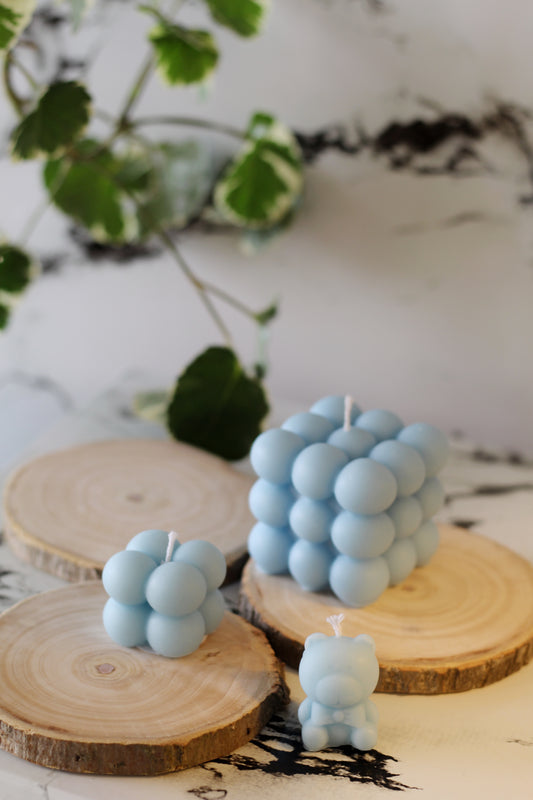 Combo of Blue Bubble & Teddy Soy Candle