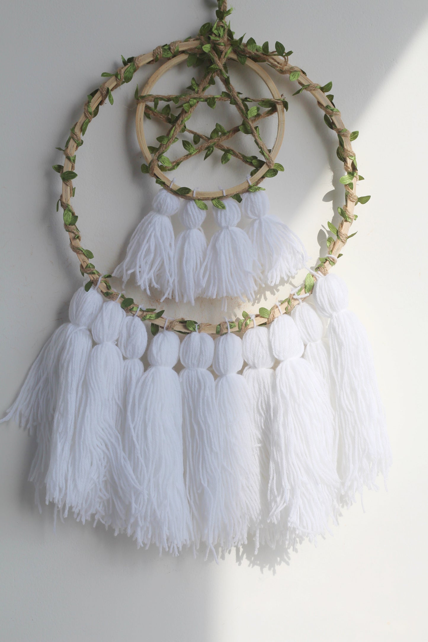 Wall hanging Dreamcatcher with Pentacle Symbol