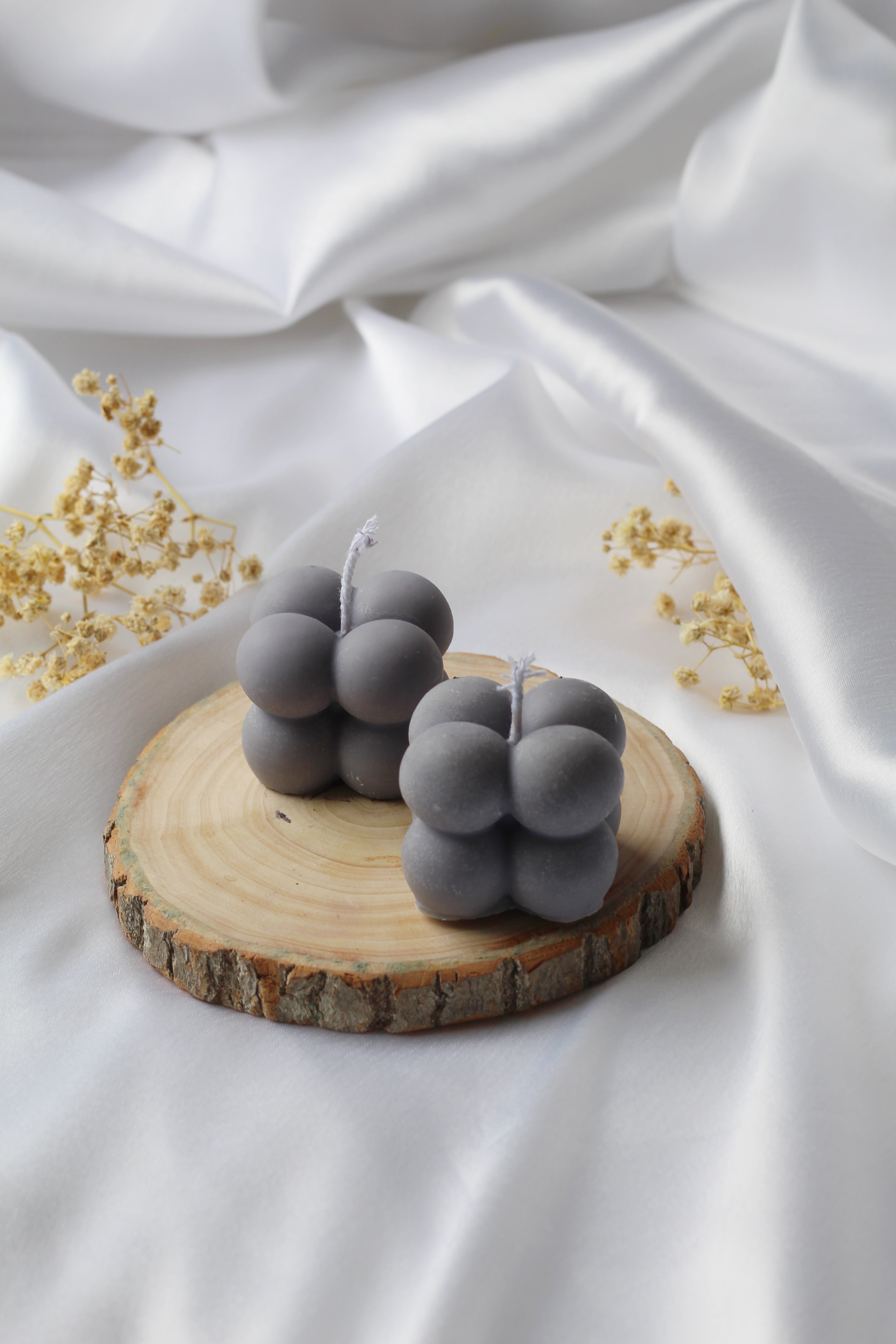 Grey Mini Cloud Bubble Soy Candle | Pack Of 4