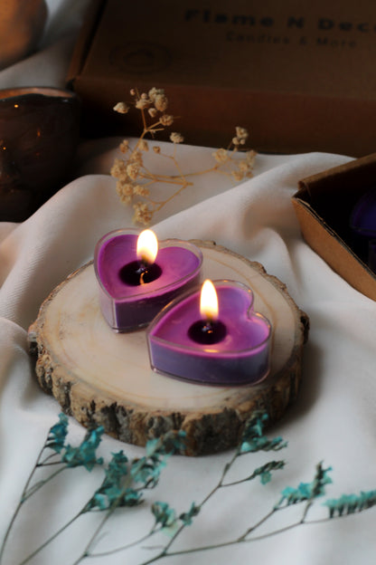 Scented Soy Tealight Heart Candles - Set of 8