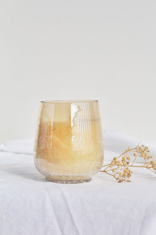 Gold Crackle Votive Soy Candle