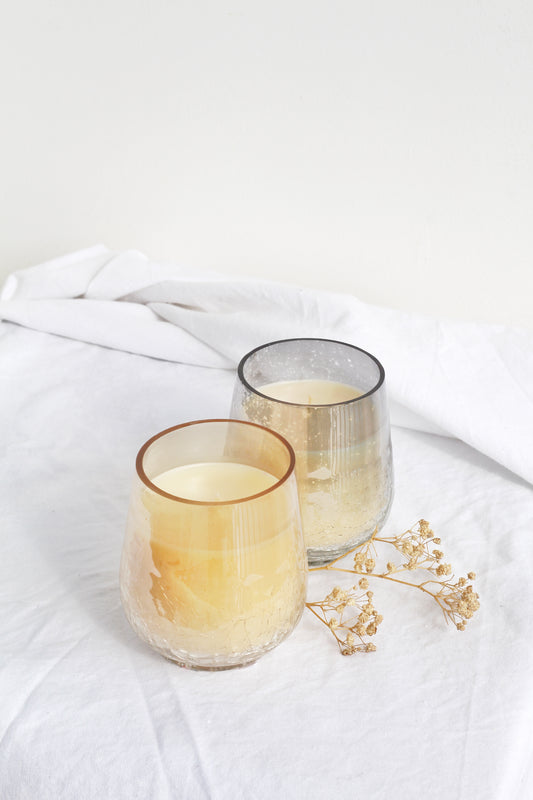 Gold & Silver Crackle Votive Soy Candle Combo