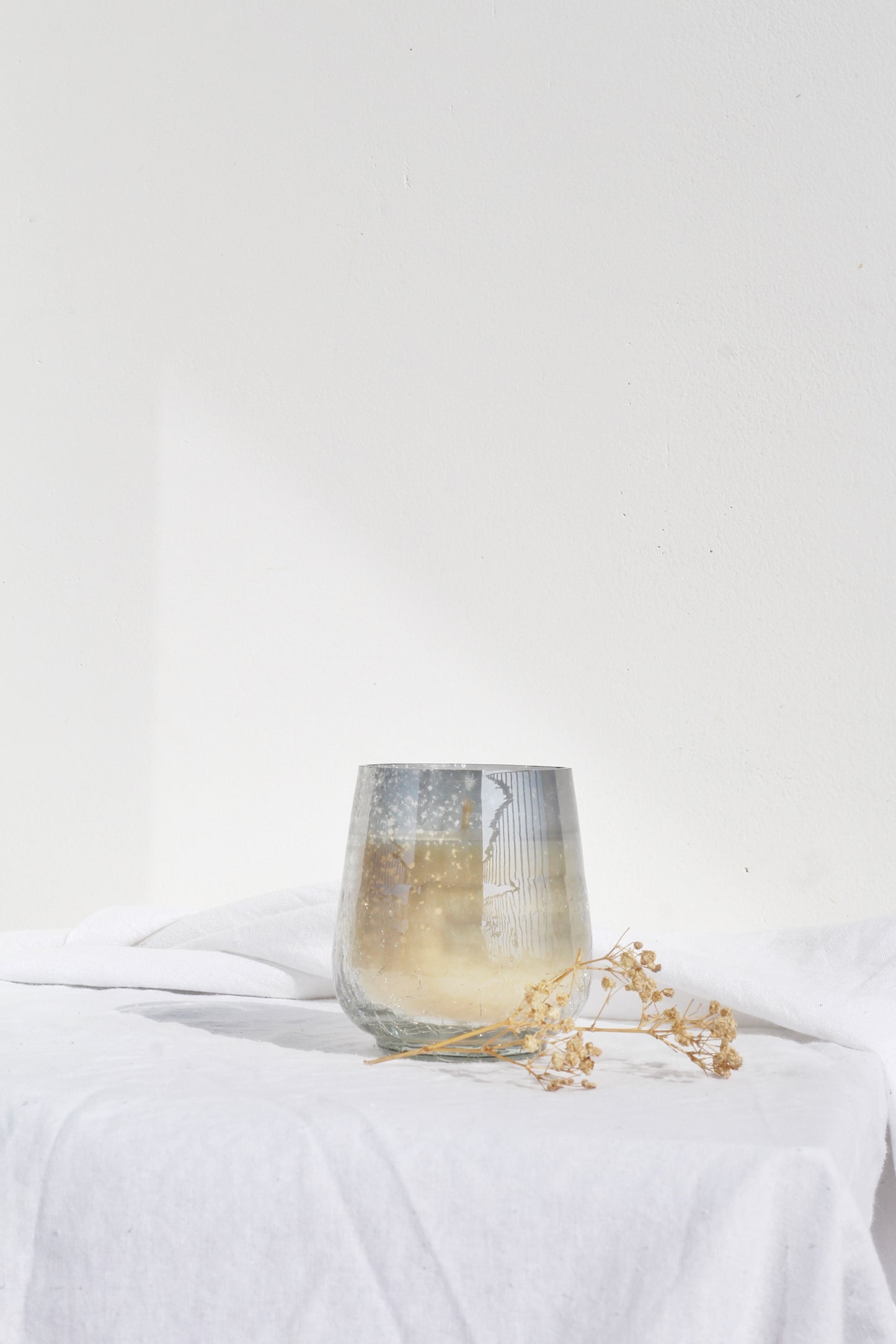 Silver Crackle Votive Soy Candle