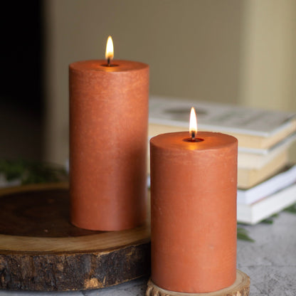 Brown Pillar Unscented Soy Candle