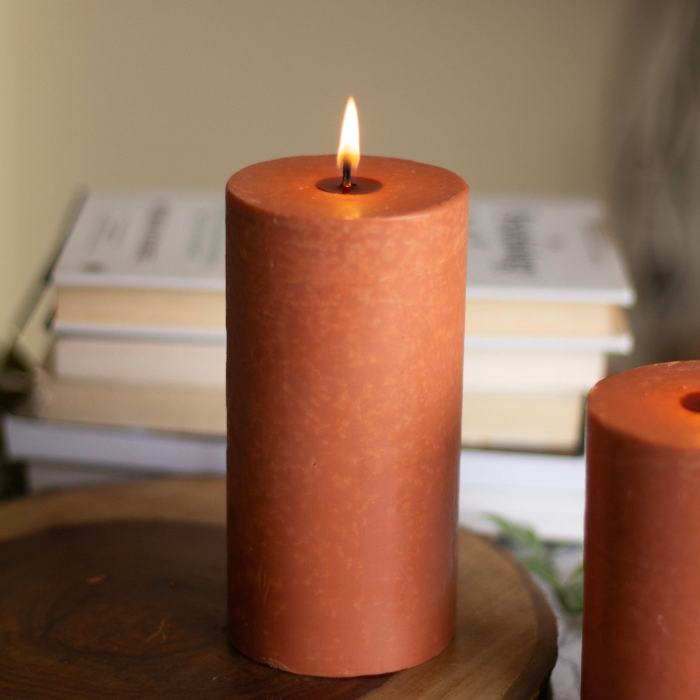 Brown Pillar Unscented Soy Candle