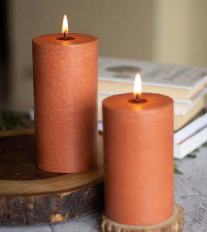 Brown Pillar Unscented Soy Candle