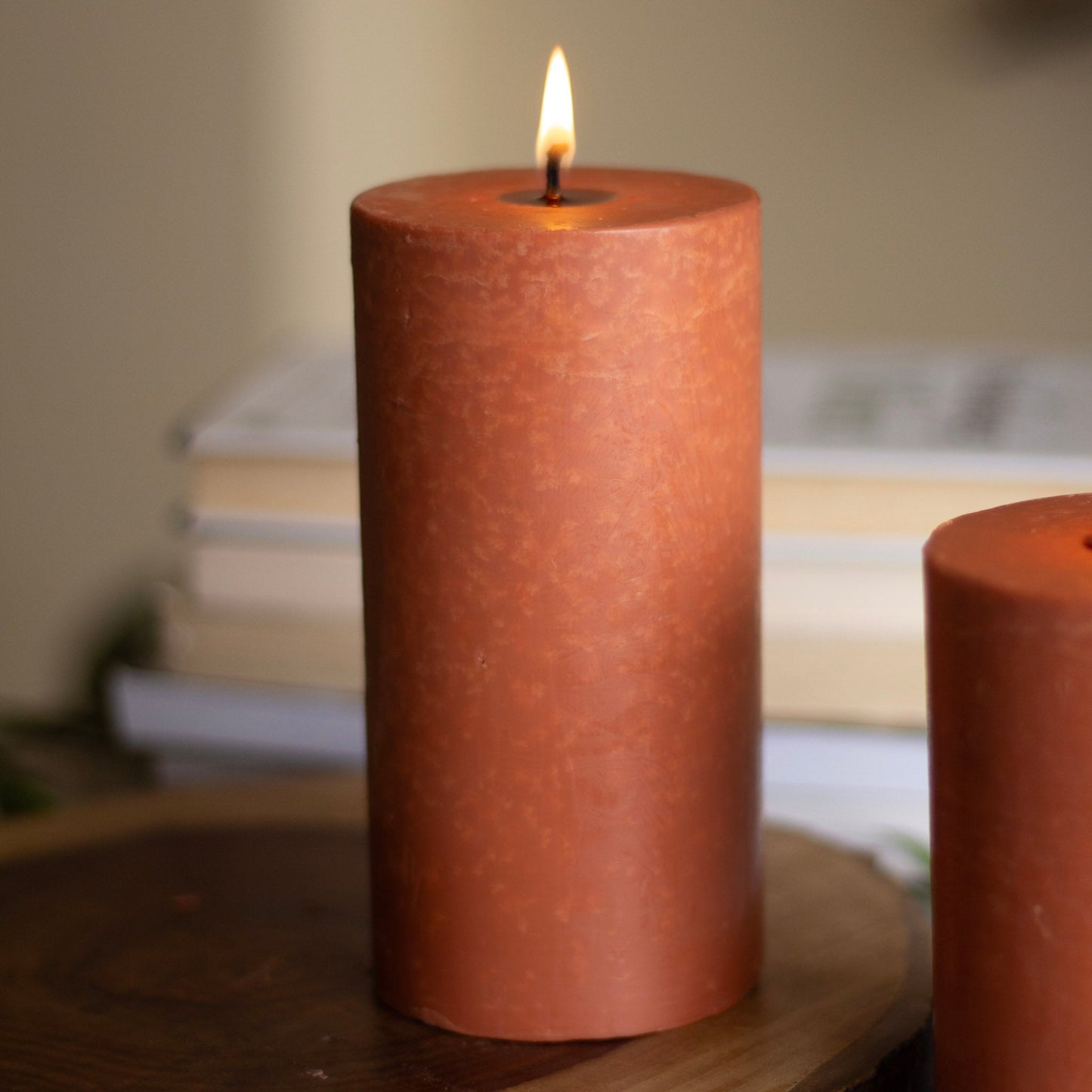 Brown Pillar Unscented Soy Candle