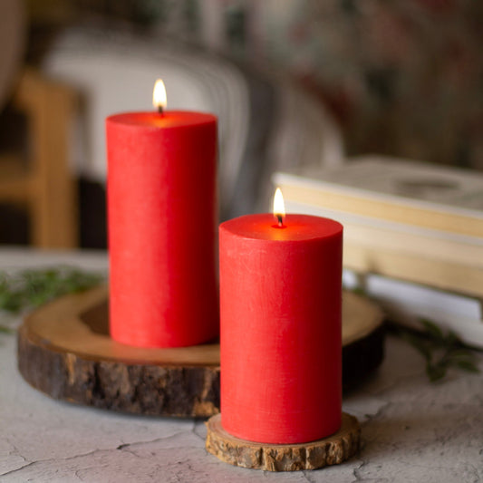 Red Pillar Unscented Soy Candle