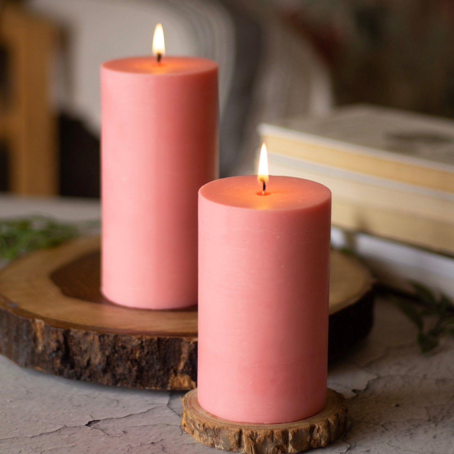 Pink Pillar Unscented Soy Candle