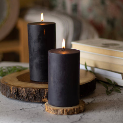 Black Pillar Unscented Soy Candle