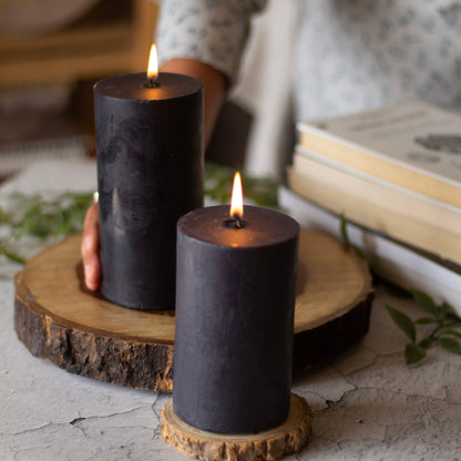 Black Pillar Unscented Soy Candle