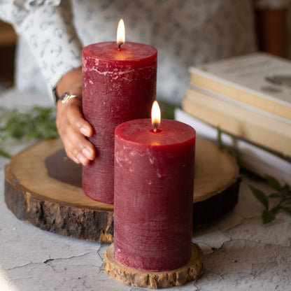 Red Pillar Unscented Paraffin Candle