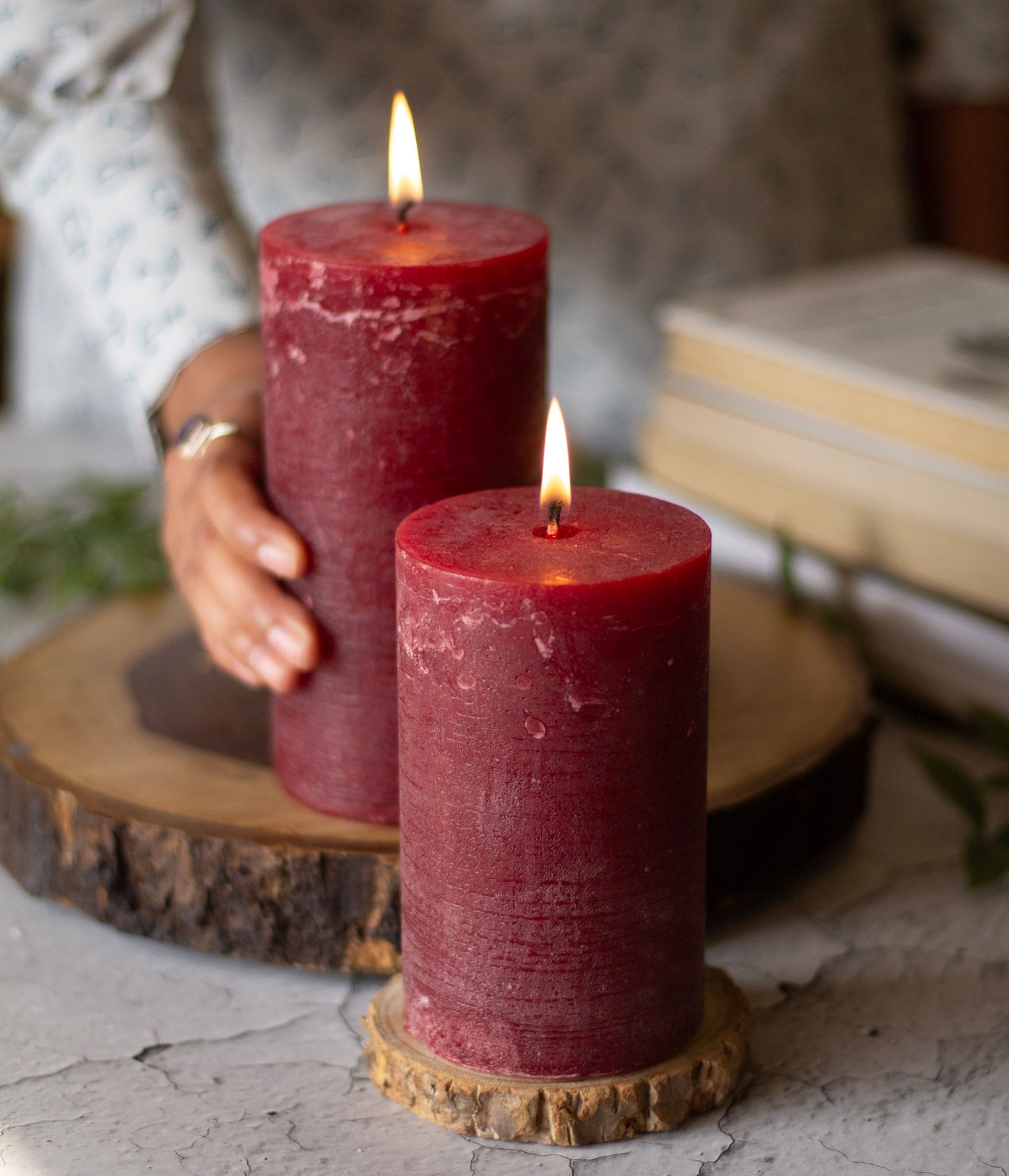 Red Pillar Unscented Paraffin Candle