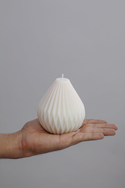 White Big Lantern Irregular Shape Soy Candle