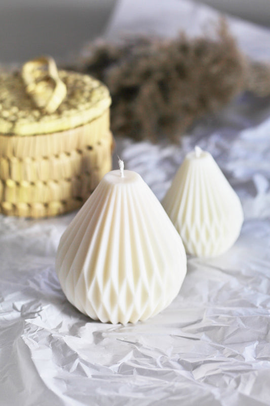 White Big & Small Lantern Irregular Shape Soy Candle