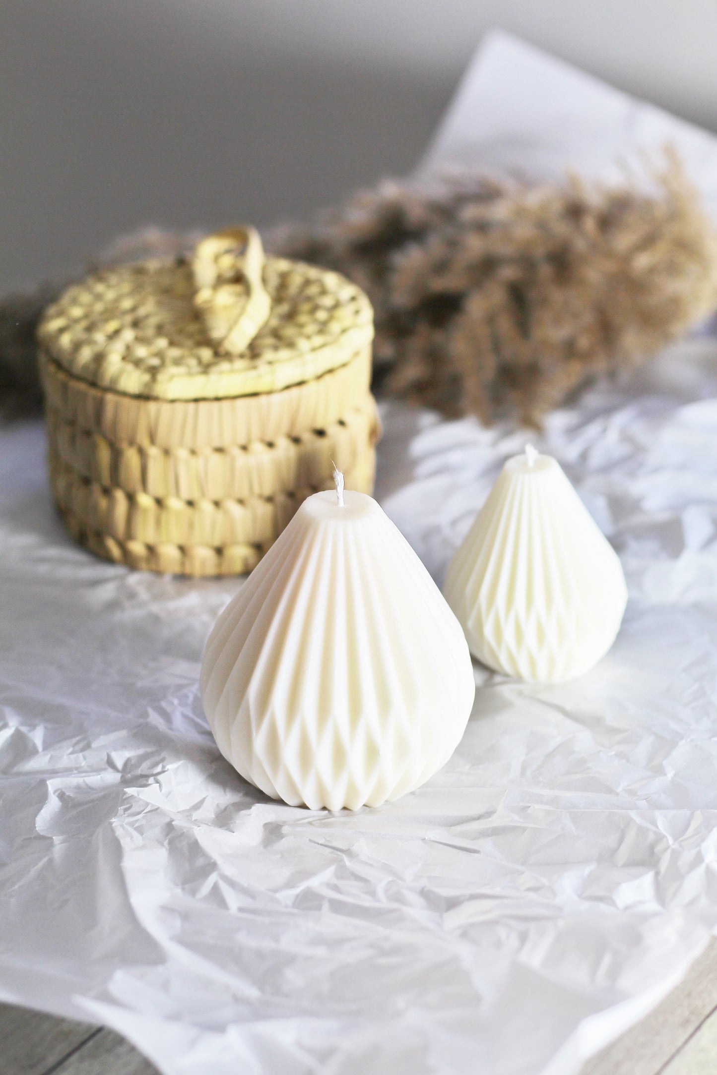 White Big & Small Lantern Irregular Shape Soy Candle