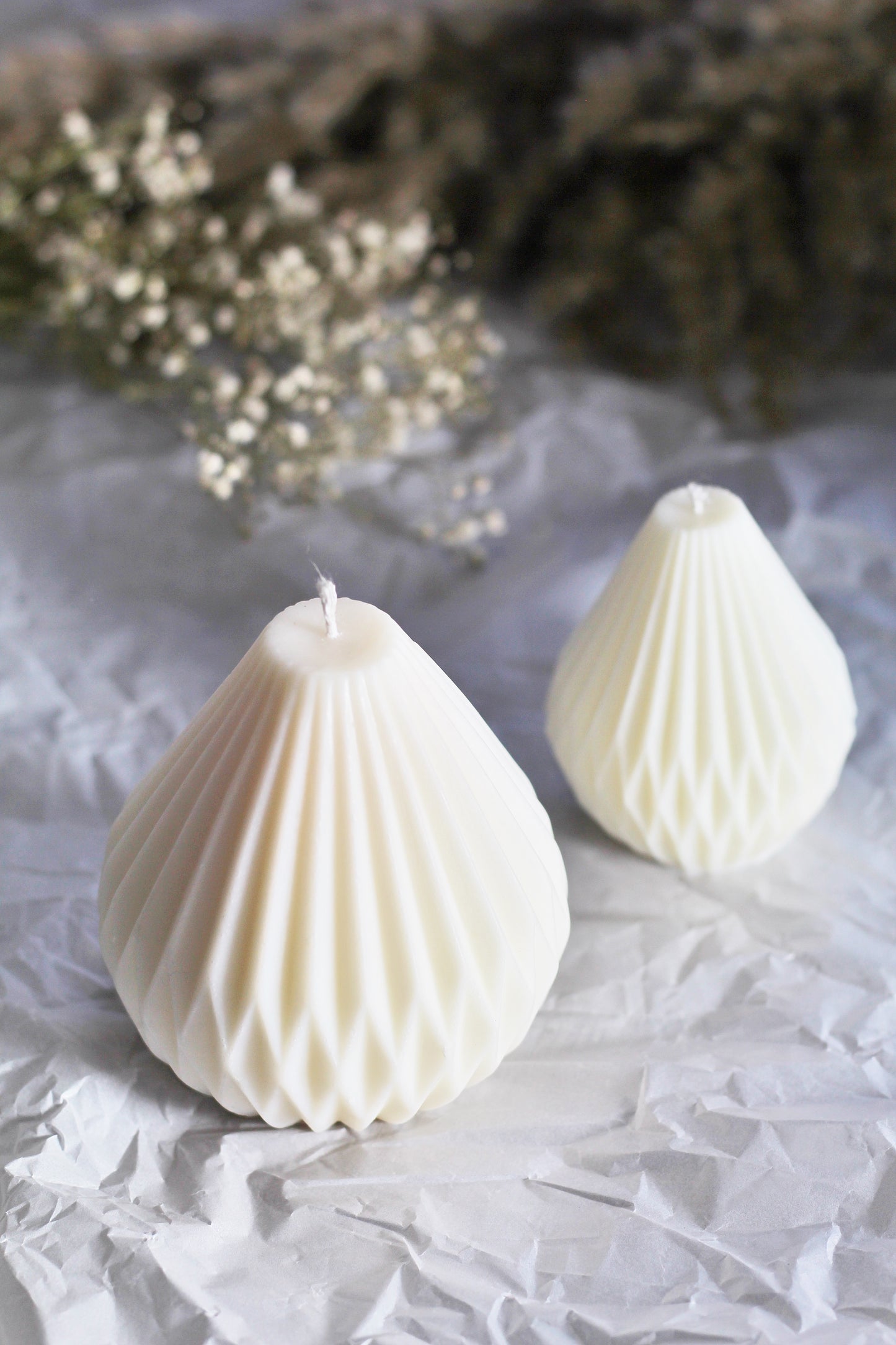 White Big & Small Lantern Irregular Shape Soy Candle