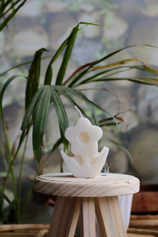 FLower Shaped Soy Wax Candle Set Of 3