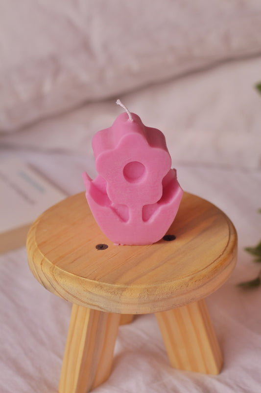 Flower Shaped Soy Wax Candle Set of 3