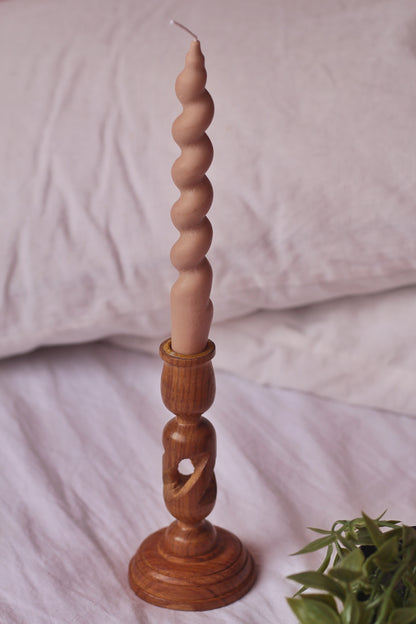 Beige Spiral Taper Soy Candle | Pack of 5