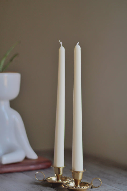 White Taper Candles - Set of 5