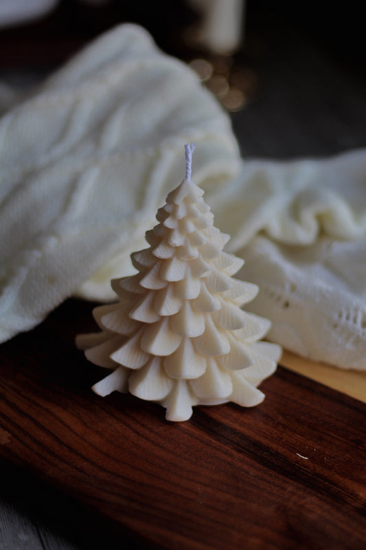 Christmas Tree Candle | White | Soy Candle set of 3