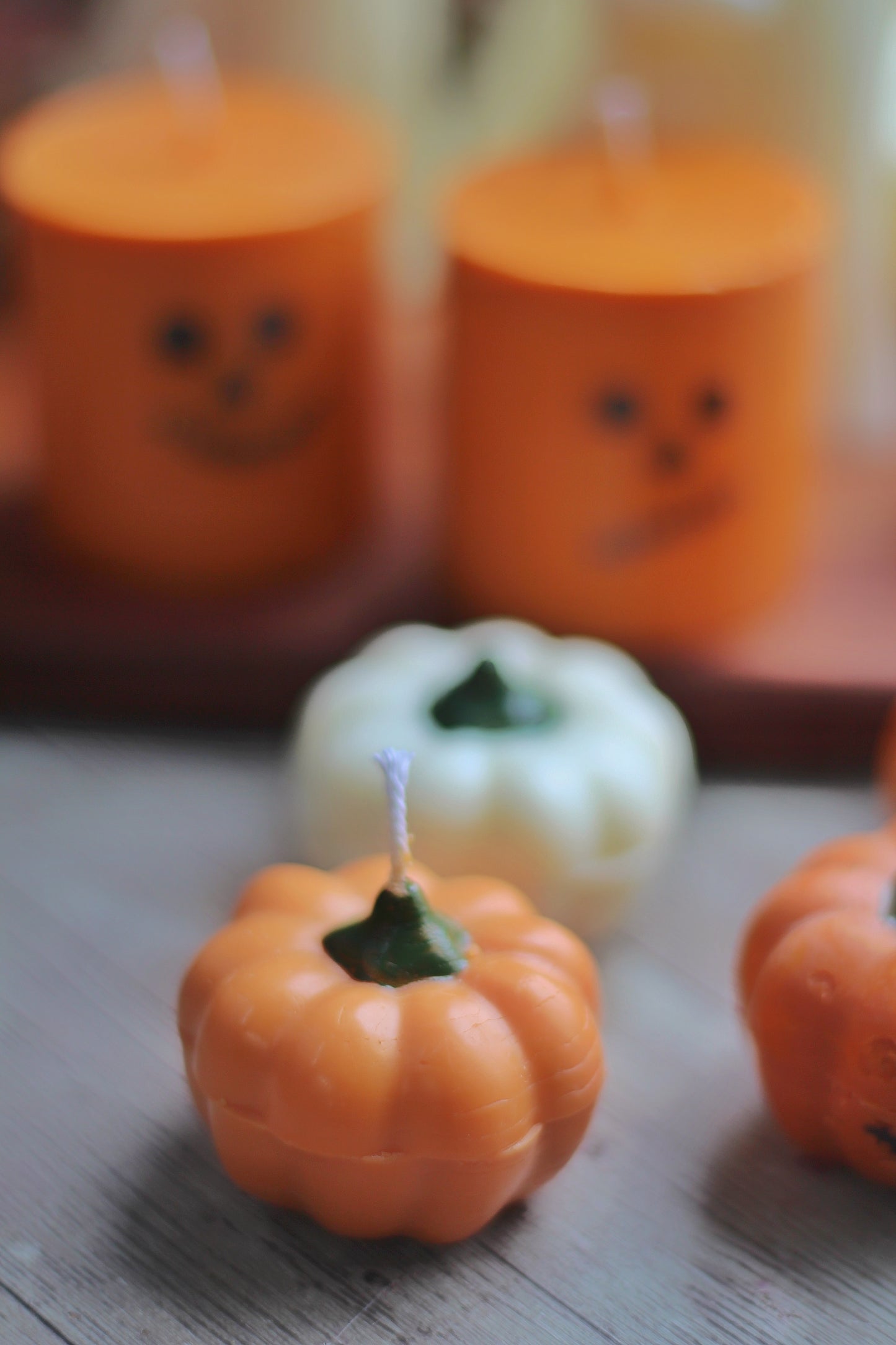 Pumpkin Shape Mini Decorative Candles | Set of 3