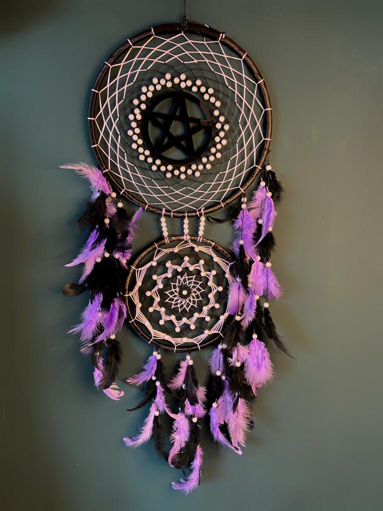 Pentacle Black & Purple Dreamcathcer | Dreamcatcher