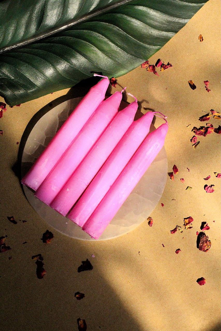 Pink Mini Taper Candle
