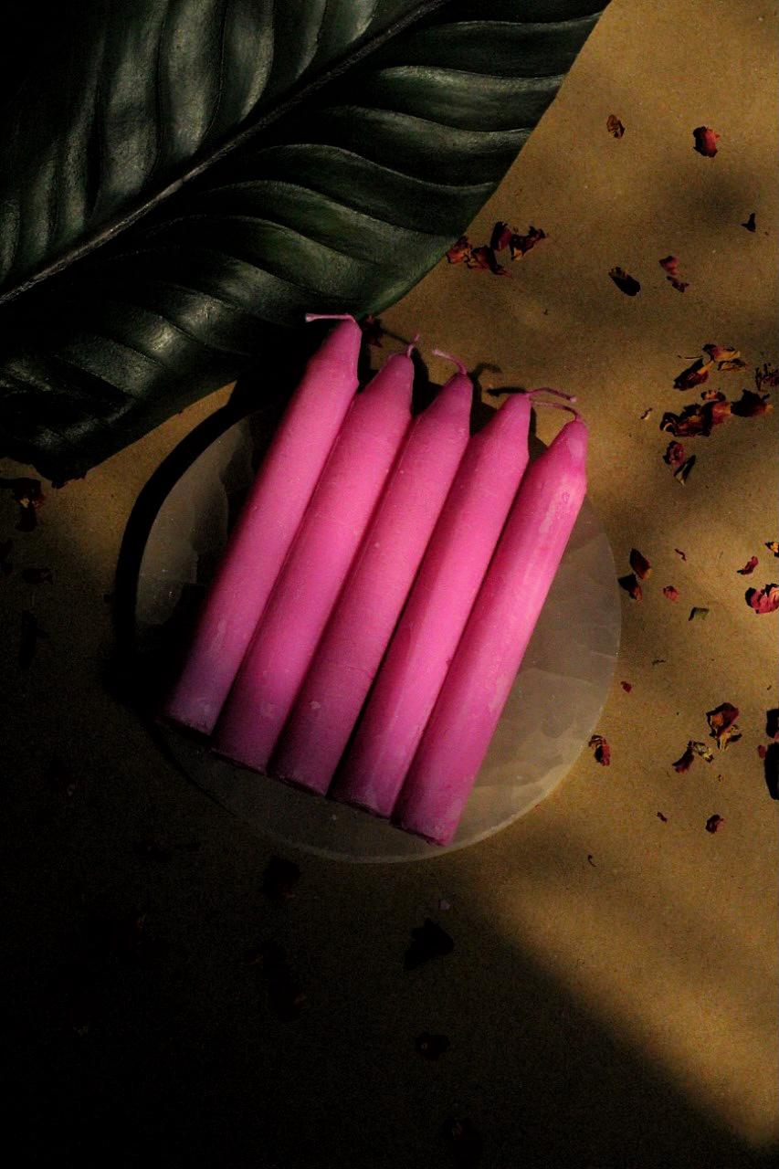 Pink Mini Taper Candle